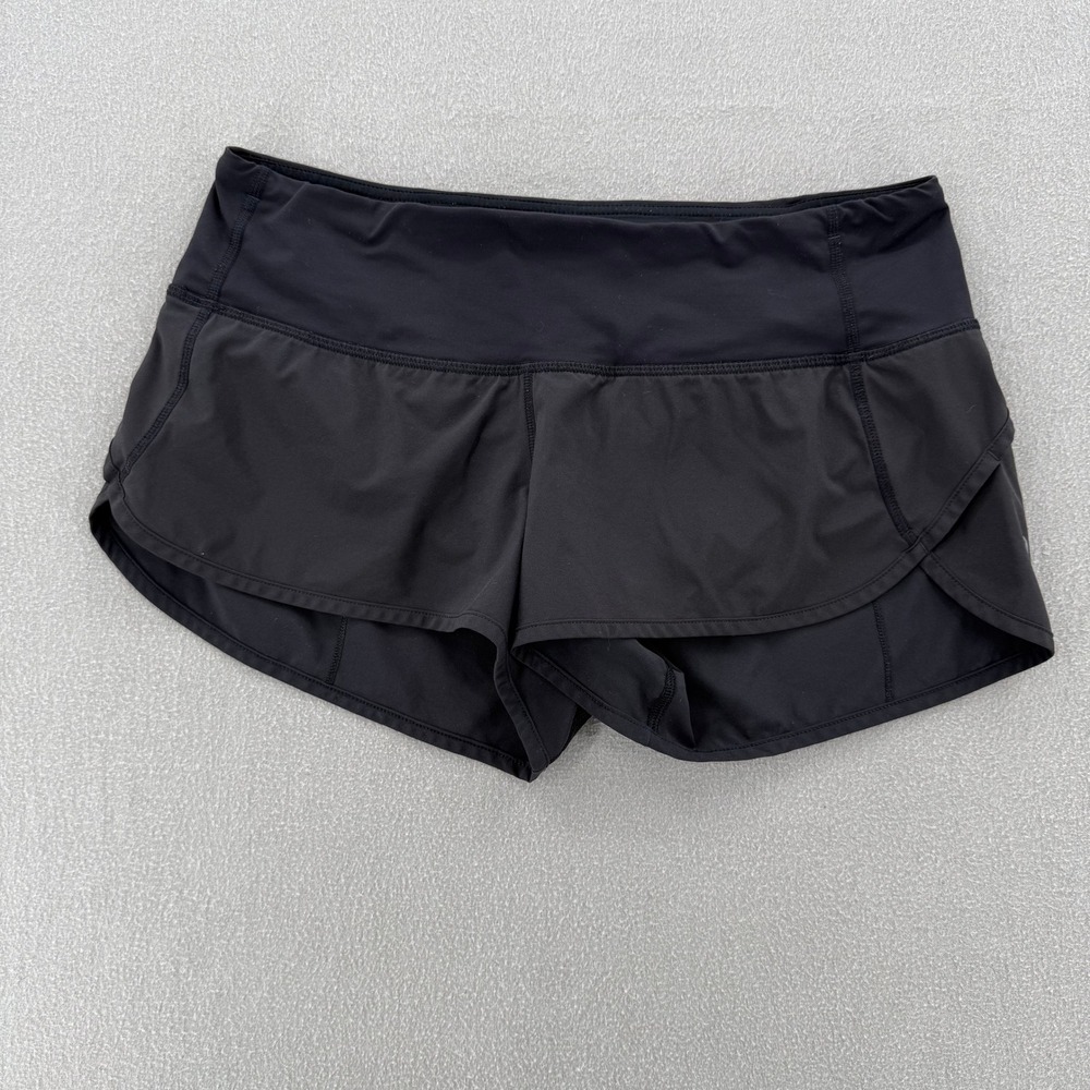 Lululemon Speed Up High-Rise Lined Black Running Shorts Women Size 8